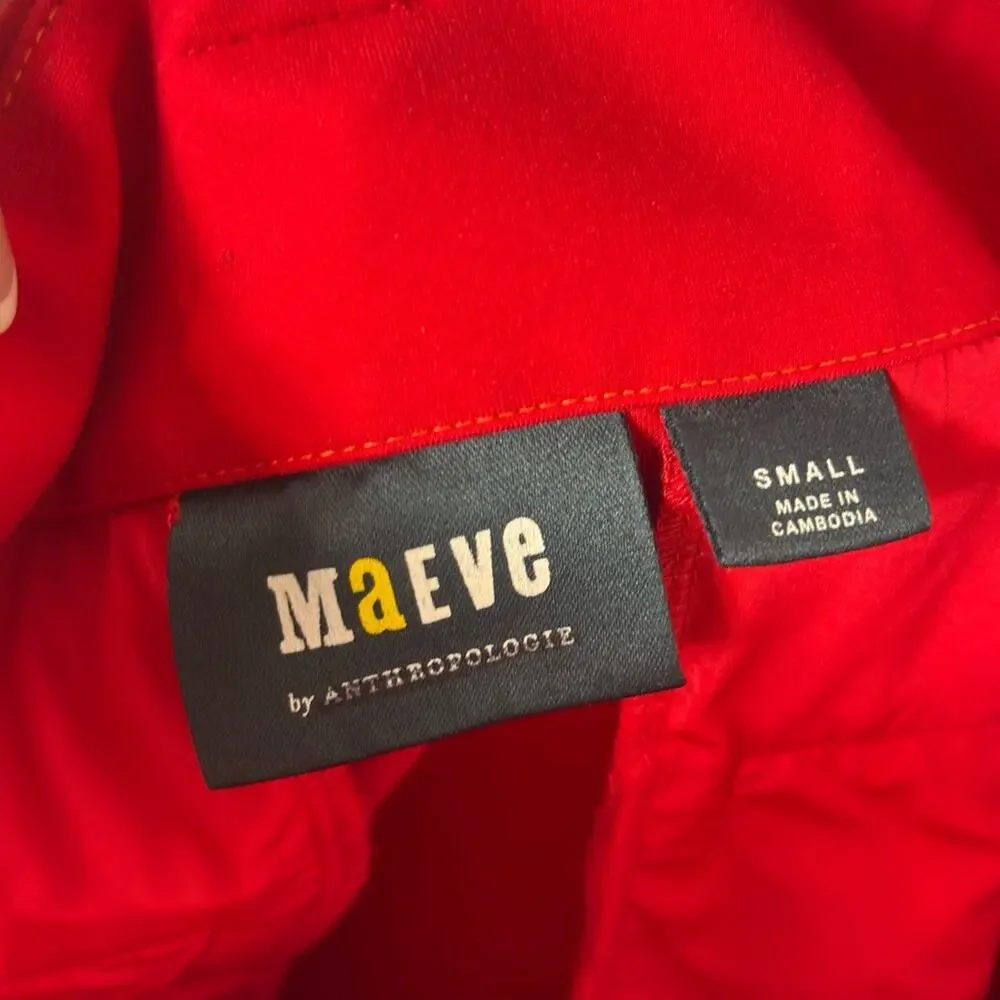 MAEVE BY ANTHROPOLOGIE RED WOMEN SKIRT WITH POCKETS SIZE SMALL PRE-OWNED